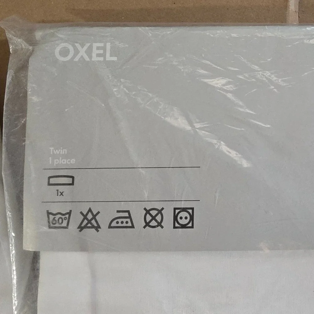 NEW SET 2 IKEA OXEL Twin white cotton bed frame box platform cover see mez